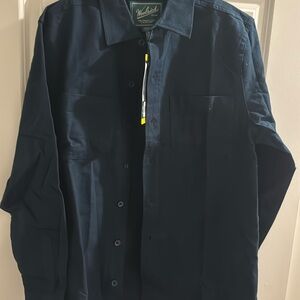 Brand new with tags Woolrich 100% cotton navy button up shirt.